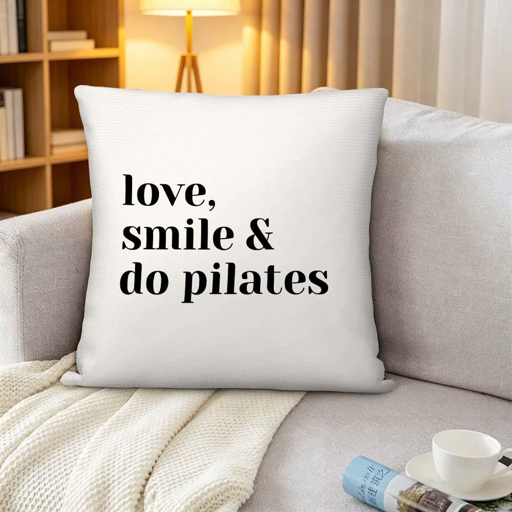 Capa de Almofada Love Smile Do - Pilates Yoga Quotes avaliação e preço